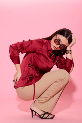 KEYA BOW SHIRT- RUBY