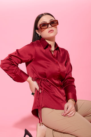 KEYA BOW SHIRT- RUBY