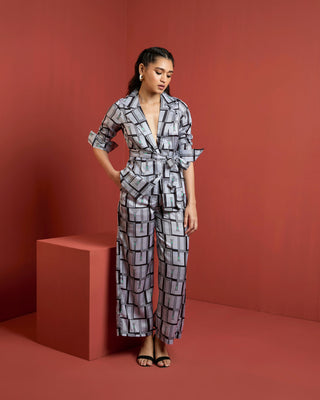 PRINTED PALERMO BELTED JACKET