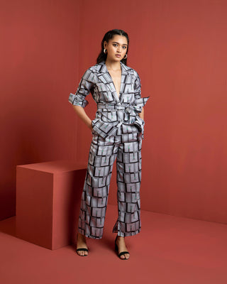 PRINTED PALERMO BELTED JACKET