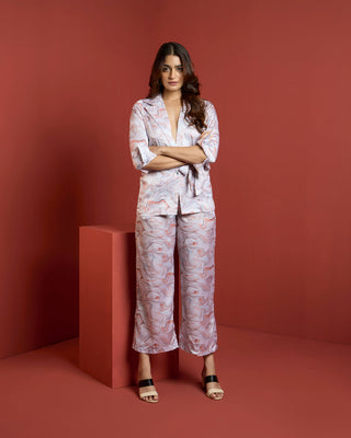 PRINTED PALERMO BELTED JACKET