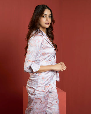 PRINTED PALERMO BELTED JACKET