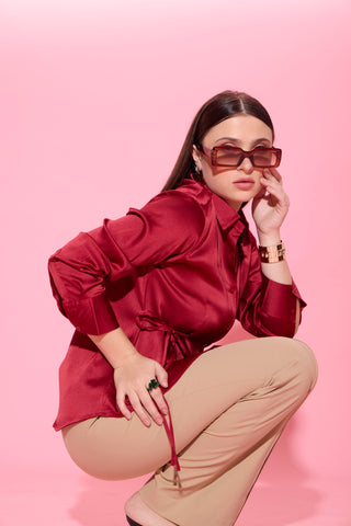 KEYA BOW SHIRT- RUBY