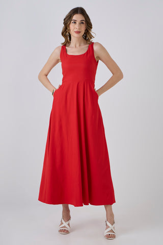 SCARLETT ROUGE POCKET DRESS